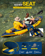 Load image into Gallery viewer, Starcity Kayak Inflatable Tandem Wide Stable Touring Fishing Design 600 Pound Capacity 12" 2"*36"*13" for Lake River Recreational Paddling Families Beginners W/Adjustable Seat Storage Compartment