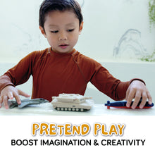 Load image into Gallery viewer, Bath Toys for Kids Ages 4-8, Kids Bath Toys for Boys, Mold Free No Hole Sealed, Soft Durable Army Play Set Submarine Tank Airplane Jet