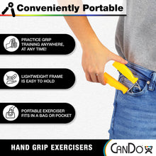 Load image into Gallery viewer, CanDo Hand Grip Exerciser 5 pair set, X-Light - X-Heavy (Yellow, Red, Green, Blue, Black)