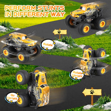 Load image into Gallery viewer, Remote Control Car, 2.4Ghz All Terrain Monster Truck Toys, RC Truck with Music, 3 Lighting Effects, 360 Stunt (Yellow)