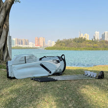 Load image into Gallery viewer, T WINSOLOGY Lightweight Golf Stand Bag with 4 Way Top Dividers for Men and Women, Only 4.5 Pounds, 8 Storage Pockets Including Cooler, Double Shoulder Straps, Womens Golf Club Bag (Sky Blue/Beige)