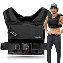 Load image into Gallery viewer, Gymnastics Power - Weighted Vest 6lb, 10lb, 12lb, 25lb, 35lb, 45lb, 60lb Removable Iron Weights for Men and Women Workout for Calisthenics and Fitness Sport Training (45 LB - Black)