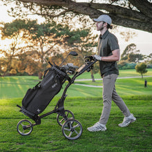 Load image into Gallery viewer, KVV 3 Wheel Foldable/Collapsible Golf Push Cart Ultra Lightweight Smallest Folding Size, New-Version Scorecard Holder Umbrella Holder Included