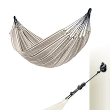 Load image into Gallery viewer, LA SIESTA Flora Classic Cotton Hammock & CasaMount Suspension Kit for Walls, Ceilings & Square Beams - Indoor Outdoor Large 2 Person Double Hammock, Zebra