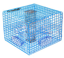 Load image into Gallery viewer, OceanBuilt Florida XL Blue Crab Trap – 18 x 24 x 24 Recreational Blue Crab Pot – Four-Throat Saltwater Crab Trap – Heavy Duty PVC Coated Wire Fishing Trap