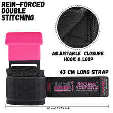 Load image into Gallery viewer, Weight Lifting Hooks Heavy Duty PRO Lifting Wrist Straps (Classic Pink, Women-Wrist Size Small/Medium)