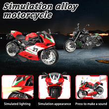 Load image into Gallery viewer, 4-Pack Pull-Back Motorcycle Toys - Friction Powered Kids Toy Cars with Lights, Sounds & Automatic Drive2