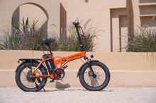 Load image into Gallery viewer, 1000W Folding Electric Bike, 48V 20.8AH Large Removable Battery E-Bike, 30+MPH, 80 Miles Max Range, 20" Fat Tire Electric Bike (Orange)