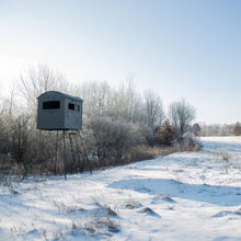 Load image into Gallery viewer, Rivers Edge LM603 Landmark 600 Permanent Blind, 7' Height, 6' x 6' Interior Space, Adjustable Shooting Windows, Hinged Door, Constructed from Marine-Grade Reinforced Synthetic Tarpaulin