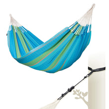 Load image into Gallery viewer, LA SIESTA Flora Classic Cotton Hammock with TreeMount & Straps - Extra Large Patio Hammock, Indoor/Outdoor, 2 Person - King, Curacao