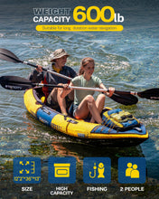Load image into Gallery viewer, Starcity Kayak Inflatable Tandem Wide Stable Touring Fishing Design 600 Pound Capacity 12" 2"*36"*13" for Lake River Recreational Paddling Families Beginners W/Adjustable Seat Storage Compartment
