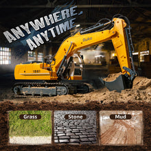 Load image into Gallery viewer, RC Excavator 3 in 1 Construction Toys for Boys, 17 Channel Remote Control Vehicles with Grab Alloy Shovel Drill, Realistic