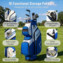 Load image into Gallery viewer, uniHimal Golf Cart Bag, 15 Way Organizer Divider Top with Handles