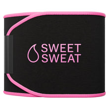 Load image into Gallery viewer, Sports Research Sweet Sweat® Waist Trimmer for Women and Men - Sweat Band Waist Trainer for High-Intensity Training & Workouts Black/Pink