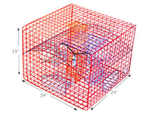 Load image into Gallery viewer, OceanBuilt Florida XL Blue Crab Trap – 18 x 24 x 24 Recreational Blue Crab Pot – Four-Throat Saltwater Crab Trap – Heavy Duty PVC Coated Wire Fishing Trap