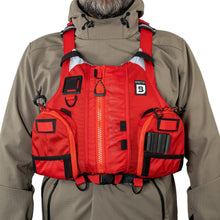 Load image into Gallery viewer, BLUESTORM Kinetic Fishing Life Jacket (PFD) | Fully Adjustable | Slim Back | Large Pockets | US Coast Guard Approved | for Kayaking, Fishing and More (Nitro RED, Small/Medium)