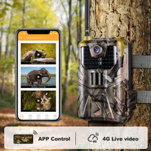 Load image into Gallery viewer, 4K Live Video APP Trail Camera Cloud Service 4G 30MP Hunting Cameras Cellular Mobile Wireless Wildlife Night Vision Photo Traps