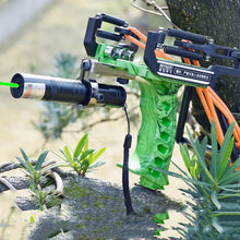 Load image into Gallery viewer, Professional Adult Hunting Slingshot Rifle With Arrows Powerful Crossbow Outdoor Fishing Slingshot Green Laser With Flashlight