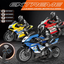 Load image into Gallery viewer, High Speed 2.4G 1/10 Electric Power RC Motorcycle 4 Channel Engine Assembly Remote Control Racing Motorcycles Toys