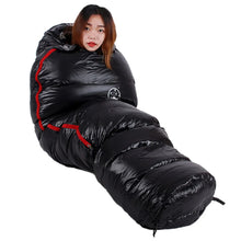 Load image into Gallery viewer, Very Warm White Goose Down Filled Adult Mummy Style Sleeping Bag Fit for Winter Thermal 4 Kinds of Thickness Travel Camping