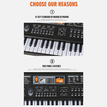 Load image into Gallery viewer, Portable 61 Key Electronic Piano Organ With Microphone Simulated Keyboard Music Instrument Toy Gift For Children Practice Learn
