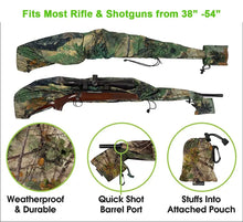 Load image into Gallery viewer, Gun Slicker Scoped Rifle Case, Water Resistance Camo Shotgun Case, Rifle Sleeve Cover Fast Gun Case for Shooting Hunting