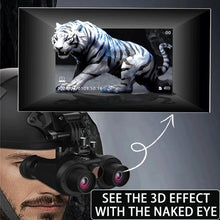 Load image into Gallery viewer, ZIYOUHU Naked Eye Hunting Digital Binocular Night Vision Dual Eyepiece Objective 40° Large Viewing Helmet HD 1080P Video Camera