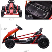 Load image into Gallery viewer, 24V 8.1 MPH Electric Go Kart, Drifting Car Battery Powered Ride on Toy Outdoor with Slow Start, Music, Horn Honking and Safety
