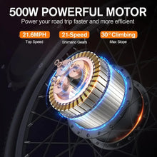 Load image into Gallery viewer, 27.5" Electric Bike for Adults 500W Ebike 21.6MPH Adult Electric Bicycles Electric Mountain Bike