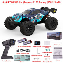Load image into Gallery viewer, JIUSI PT14R MT14R 1/14 4WD RC Car 80km/h Brushless 2.4G Remote Control Racing Car High Speed Off-road RC Truck 3S 35C 2200mAh