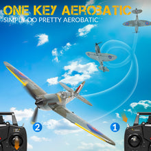 Load image into Gallery viewer, VOLANTEXRC RC Plane 4 Channel Remote Control Airplane Fighter Spitfire RTF with Aileron, Gyro, Aerobatics & 3 Modes Easy to Fly