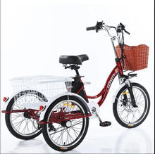 Load image into Gallery viewer, 20 Inch Electric Tricycle For Adults 350W 12AH 33KG 30-35KM loading weight150KG Three Wheel Electric Bicycle Electric Cargo Bike