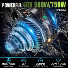 Load image into Gallery viewer, Electric Bike for Adults 27.5'' Peak 750W Electric Mountain Bike/Ebike, 55 Miles Electric Bicycle with 48v/499Wh Battery