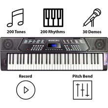 Load image into Gallery viewer, Electronic Piano Bench 61 Key Keyboard Piano Stand With Pitch Bend Kit Headphones Keynote Stickers Instruments Musical Sports