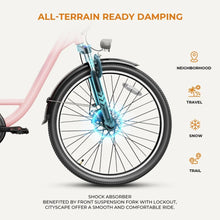 Load image into Gallery viewer, Electric Bike 350W Cruiser Bicycle Up to 40 Miles Removable Battery, 7-Speed and Dual Shock Absorber, 26" Electric Commuter