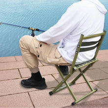 Load image into Gallery viewer, Foldable Outdoor Fishing Chair Small Portable Oxford Chair Aluminum Backrest Chairs Lawn Camping Chair for Fishing Hiking Picnic