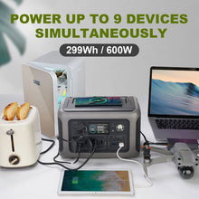 Load image into Gallery viewer, ALLPOWERS Portable Power Station R600, 299Wh LiFeP04 Battery with 2x 600W (1200W Surge) AC Outlets for Outdoor Camping RV Home