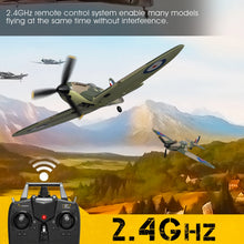 Load image into Gallery viewer, VOLANTEXRC RC Plane Spitefire 400 2.4Ghz 4CH 6-axis Stabilizer System For Beginner Remote Control Airplane 761-12 RTF