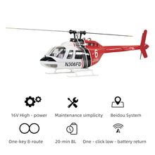 Load image into Gallery viewer, FLYWING Bell 206 V3 Scale Helicopter 6CH GPS Positioning and Long Endurance 1:16 RC Aircraft with H1 rc heli Hobby for Adults