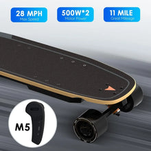 Load image into Gallery viewer, Electric Skateboard With Remote Maple Cruiser for Adults and Teens 11 Miles Range Grip Tape Skateboard Deck 28 MPH Top Speed