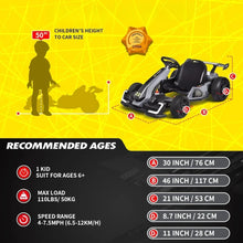Load image into Gallery viewer, 300W Powerful Drift Kart Electric Pedal, with 2X150W Strong Motor,Sports Mode, EVA Tire, Brake Pedal, 4-Level Length Adjustment