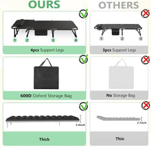 Load image into Gallery viewer, 3 in 1 Folding Camping Cot Bed, 5 Positions Adjustable Patio Chaise Lounge Chair, Portable Sleeping Cots for Adults with