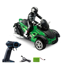 Load image into Gallery viewer, 1:10 Scale Vehicle 2.4GHz High Speed Three Wheel RC MotoHawk Motorcycle Toys ATV Road Racer with LED Headlights Toy Gift for Kid