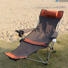 Load image into Gallery viewer, Outdoor Backrest with Four Adjustable Beach Recliner Portable and Simple for Camping and Fishing Noneed to Install Folding Chair