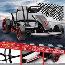 Load image into Gallery viewer, Go Kart, 24V Drift Kart Car W/ 10Ah Large Battery, 2x150W Powerful Motor, Drift/Sports Mode, Go Kart Ride on Race Car for Kids