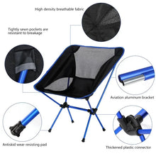 Load image into Gallery viewer, Outdoor Travel Ultralight Folding Chair Superhard High Load Outdoor Camping Chair Portable Beach Hiking Picnic Seat Fishing Tool