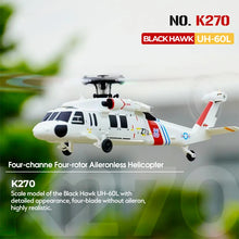 Load image into Gallery viewer, WLtoys K270 RC Helicopter 2.4G 6-Aixs Gyroscope 4CH Altitude Hold Optical Flow Brushless Remote Control Helicopter Toys For Kid