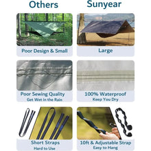 Load image into Gallery viewer, Hammock Camping with Rain Fly Tarp and Net, Portable Camping Hammock Double Tree Hammock Outdoor Indoor Backpacking Travel