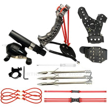 Load image into Gallery viewer, Powerful Fishing Slingshot with Wrist Rest Outdoor Hunting Shooting Sling Shot Fishing Reel Easy To Carry and Durable