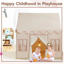 Load image into Gallery viewer, Play Tent with Padded Mat, Cream Kids Playhouse with Multiple Windows